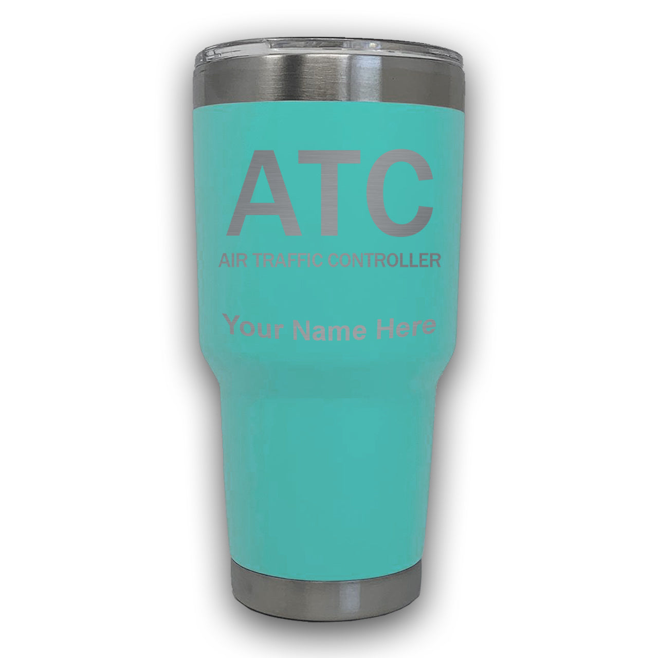 LaserGram 30oz Tumbler Mug, ATC Air Traffic Controller, Personalized Engraving Included