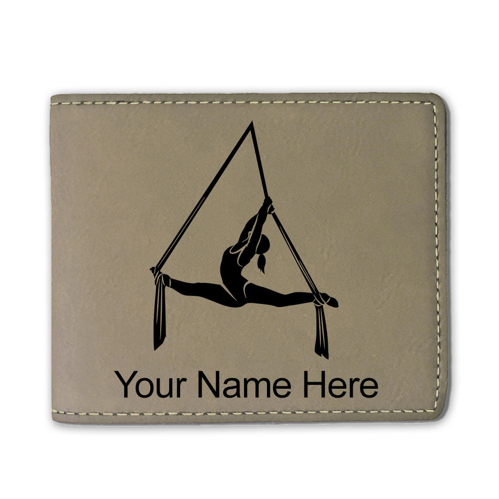 Faux Leather Bi-Fold Wallet, Aerial Silks, Personalized Engraving Included