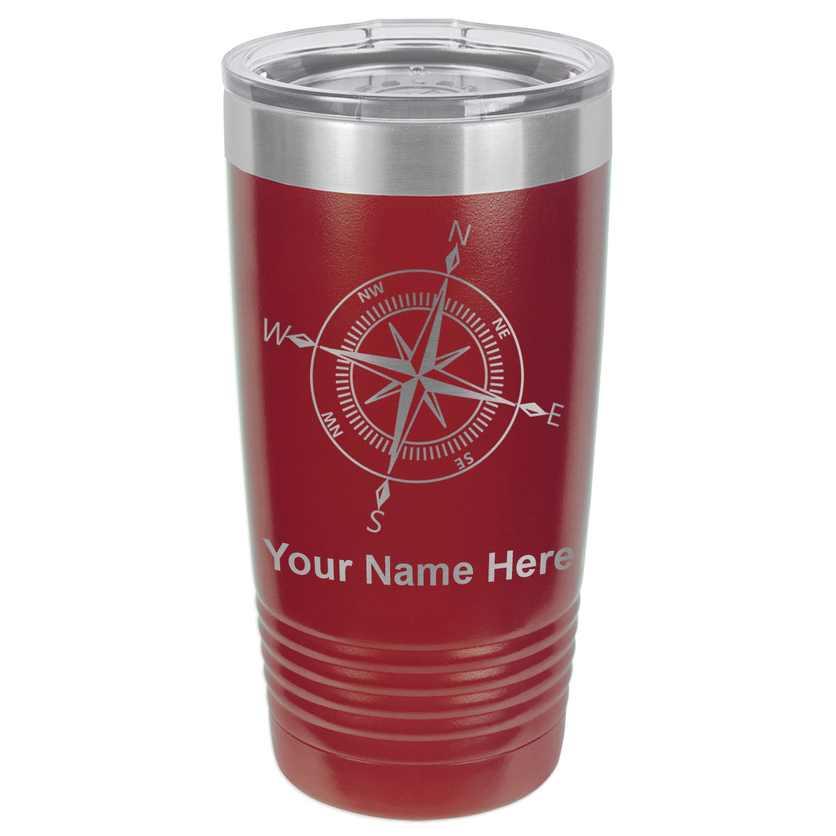 20oz Vacuum Insulated Tumbler Mug, Compass Rose, Personalized Engraving Included