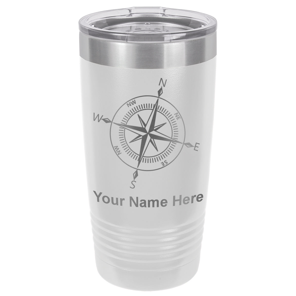 20oz Vacuum Insulated Tumbler Mug, Compass Rose, Personalized Engraving Included