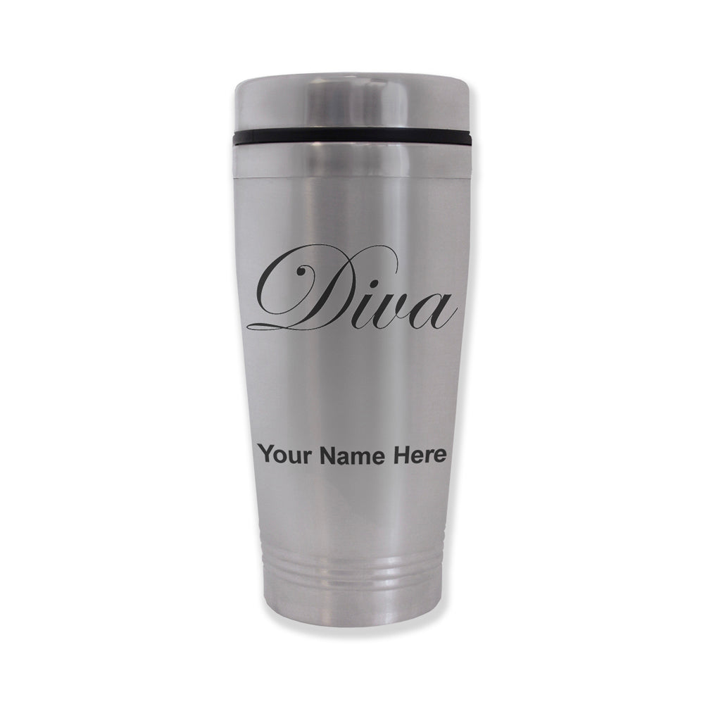 Commuter Travel Mug, Diva, Personalized Engraving Included