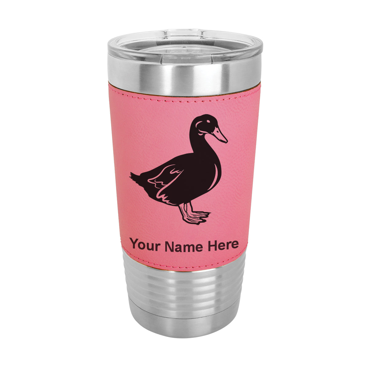 20oz Faux Leather Tumbler Mug, Duck, Personalized Engraving Included - LaserGram Custom Engraved Gifts