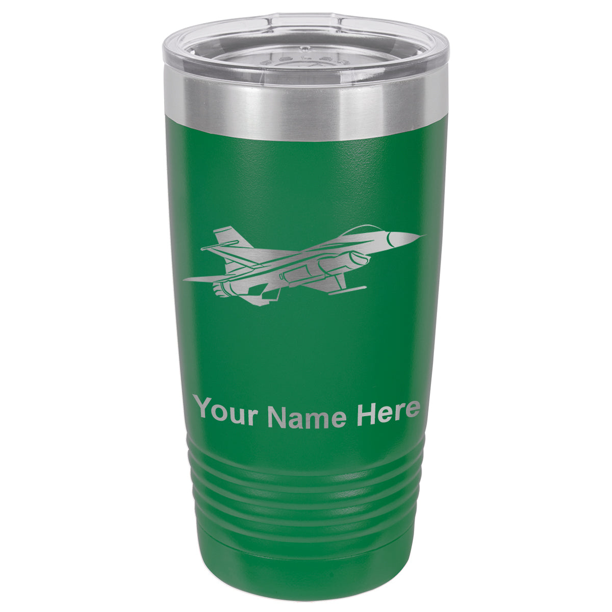 20oz Vacuum Insulated Tumbler Mug, Fighter Jet 1, Personalized Engraving Included