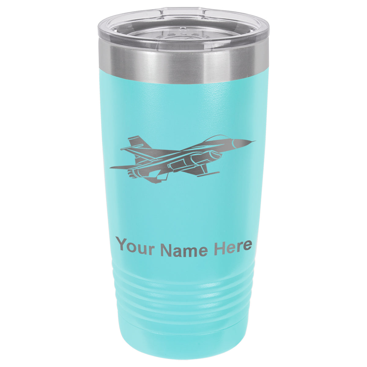 20oz Vacuum Insulated Tumbler Mug, Fighter Jet 1, Personalized Engraving Included