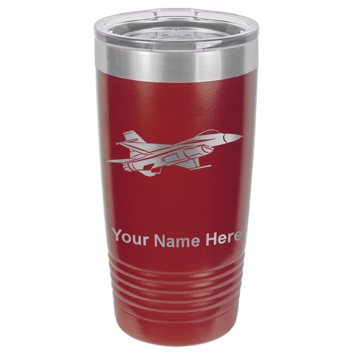 20oz Vacuum Insulated Tumbler Mug, Fighter Jet 1, Personalized Engraving Included