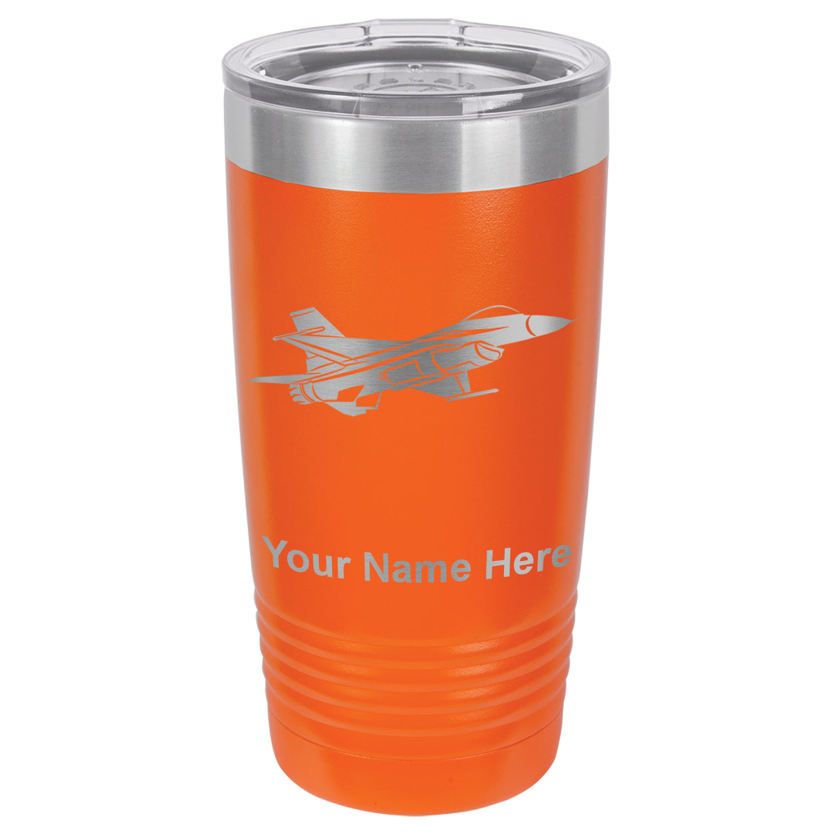 20oz Vacuum Insulated Tumbler Mug, Fighter Jet 1, Personalized Engraving Included