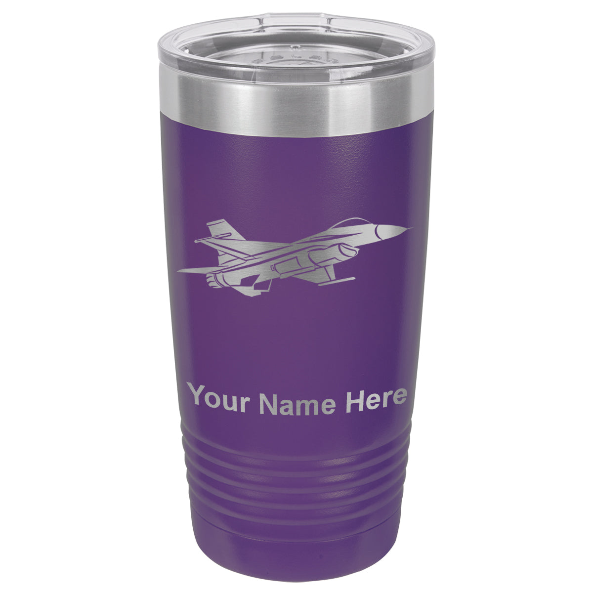 20oz Vacuum Insulated Tumbler Mug, Fighter Jet 1, Personalized Engraving Included