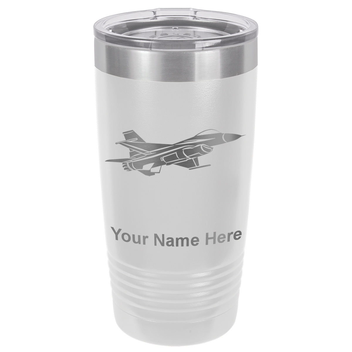 20oz Vacuum Insulated Tumbler Mug, Fighter Jet 1, Personalized Engraving Included