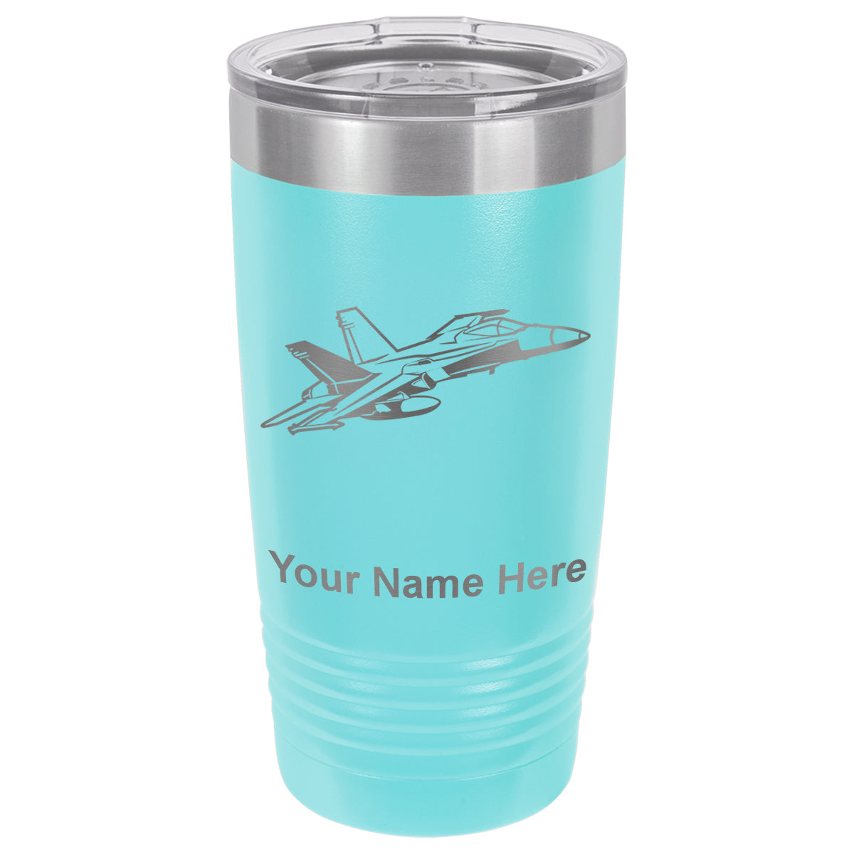 20oz Vacuum Insulated Tumbler Mug, Fighter Jet 2, Personalized Engraving Included