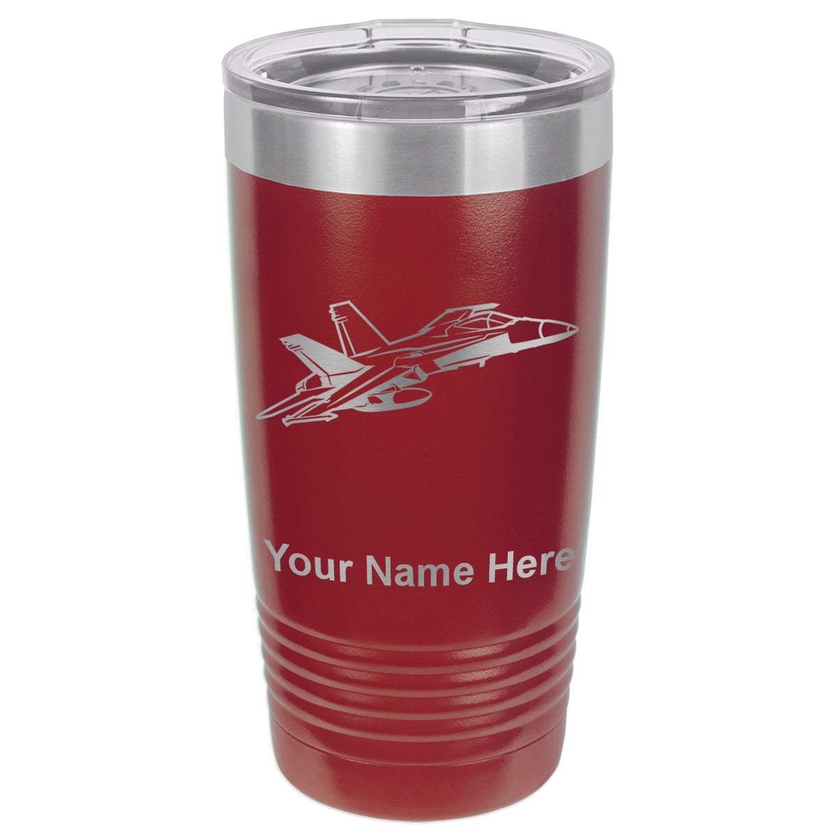 20oz Vacuum Insulated Tumbler Mug, Fighter Jet 2, Personalized Engraving Included
