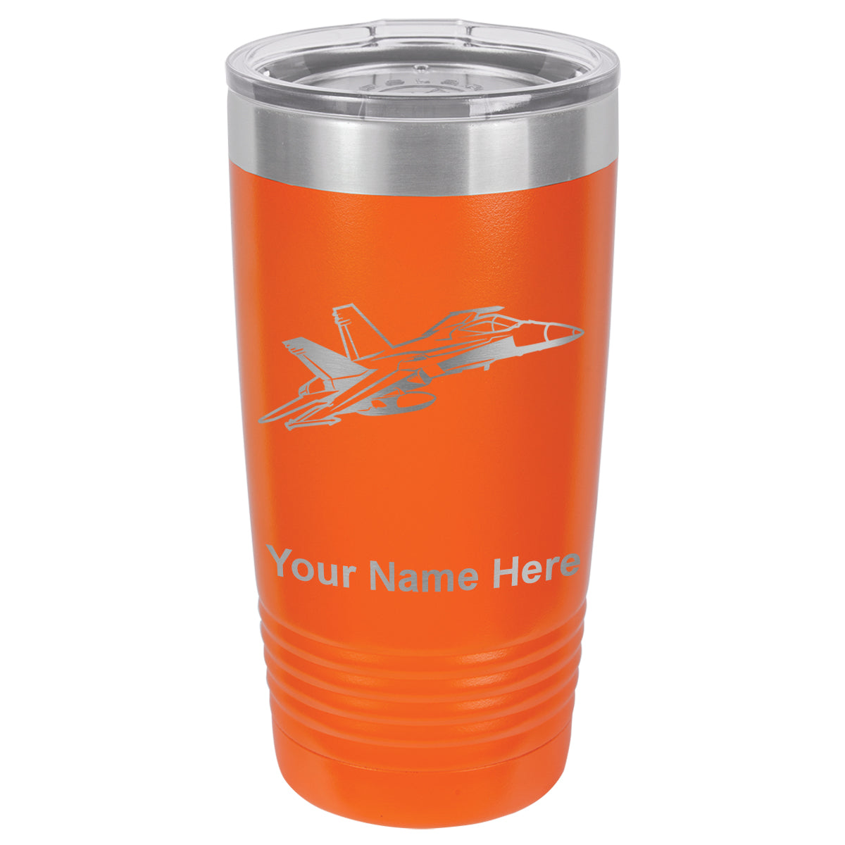 20oz Vacuum Insulated Tumbler Mug, Fighter Jet 2, Personalized Engraving Included