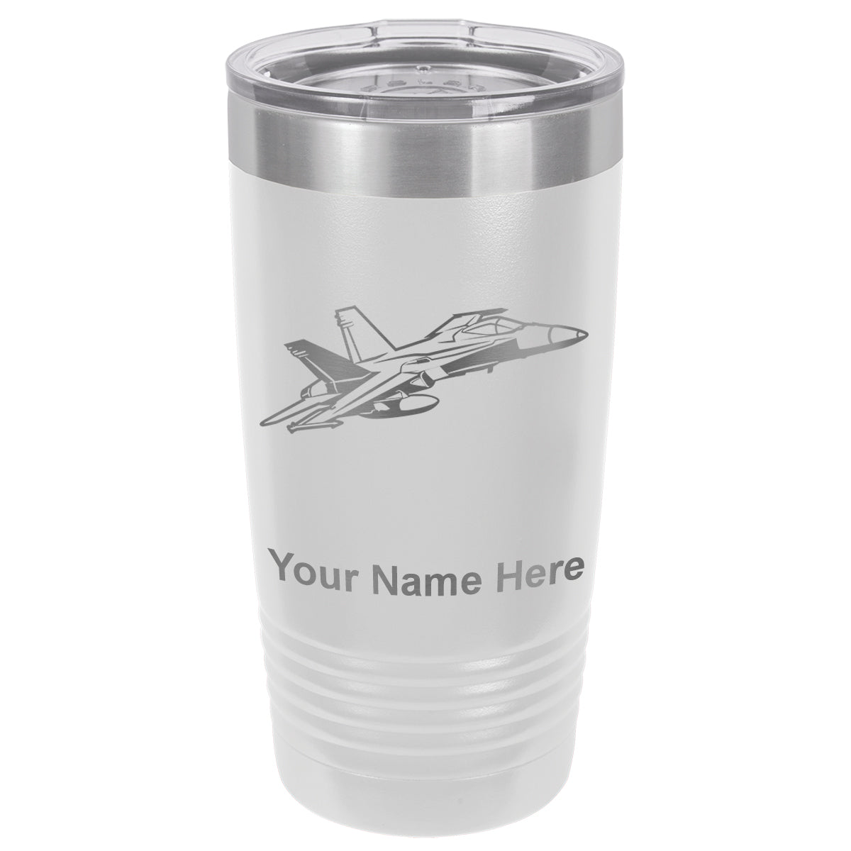 20oz Vacuum Insulated Tumbler Mug, Fighter Jet 2, Personalized Engraving Included
