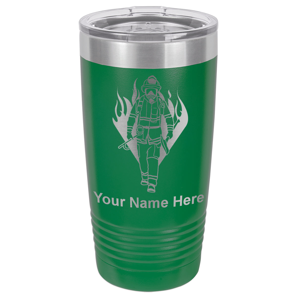 20oz Vacuum Insulated Tumbler Mug, Fireman, Personalized Engraving Included