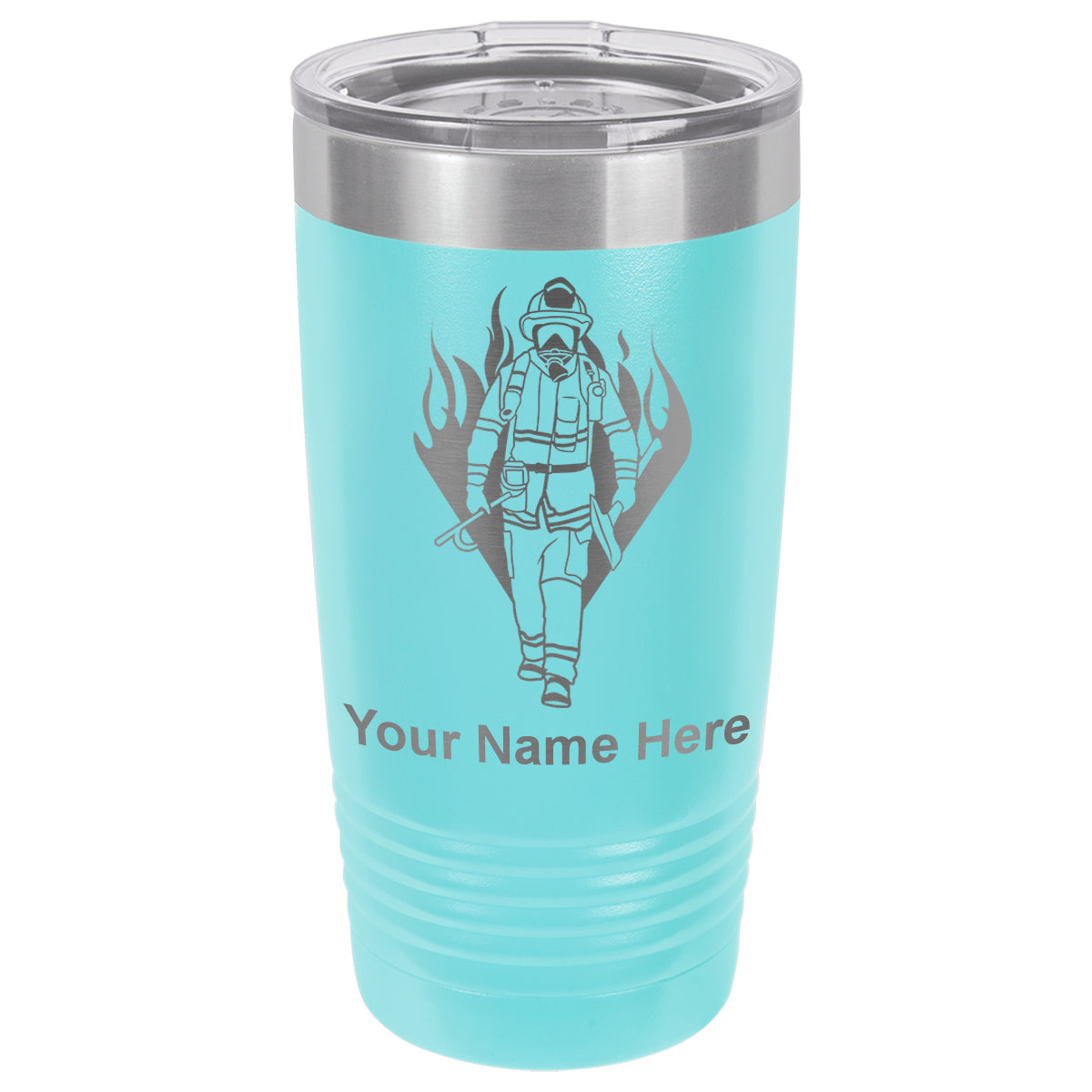 20oz Vacuum Insulated Tumbler Mug, Fireman, Personalized Engraving Included