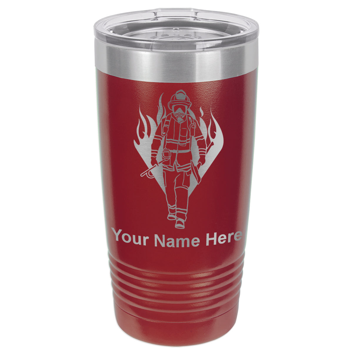 20oz Vacuum Insulated Tumbler Mug, Fireman, Personalized Engraving Included