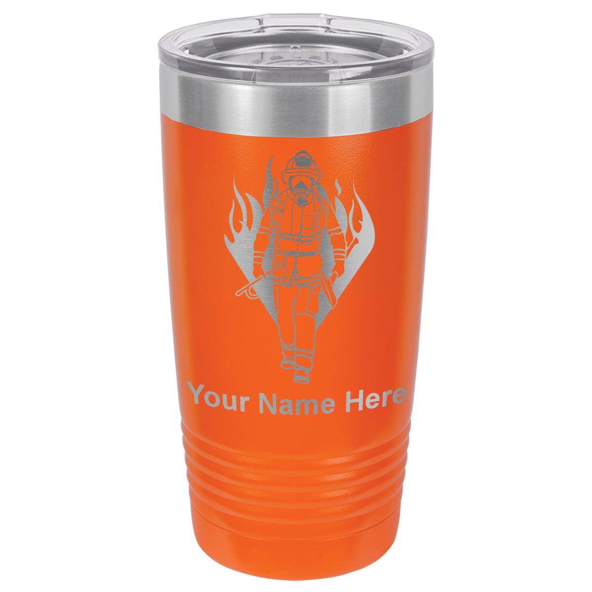 20oz Vacuum Insulated Tumbler Mug, Fireman, Personalized Engraving Included