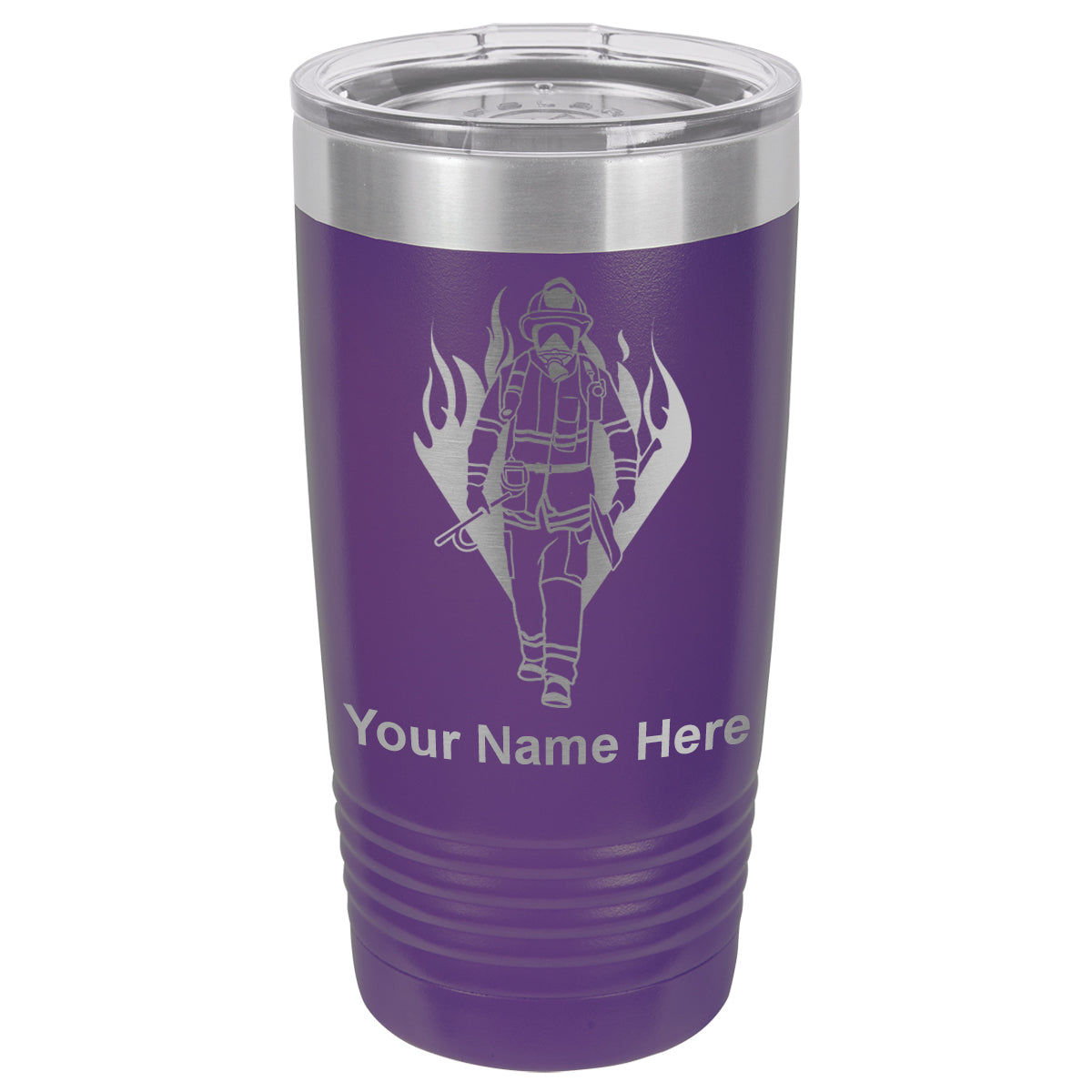 20oz Vacuum Insulated Tumbler Mug, Fireman, Personalized Engraving Included
