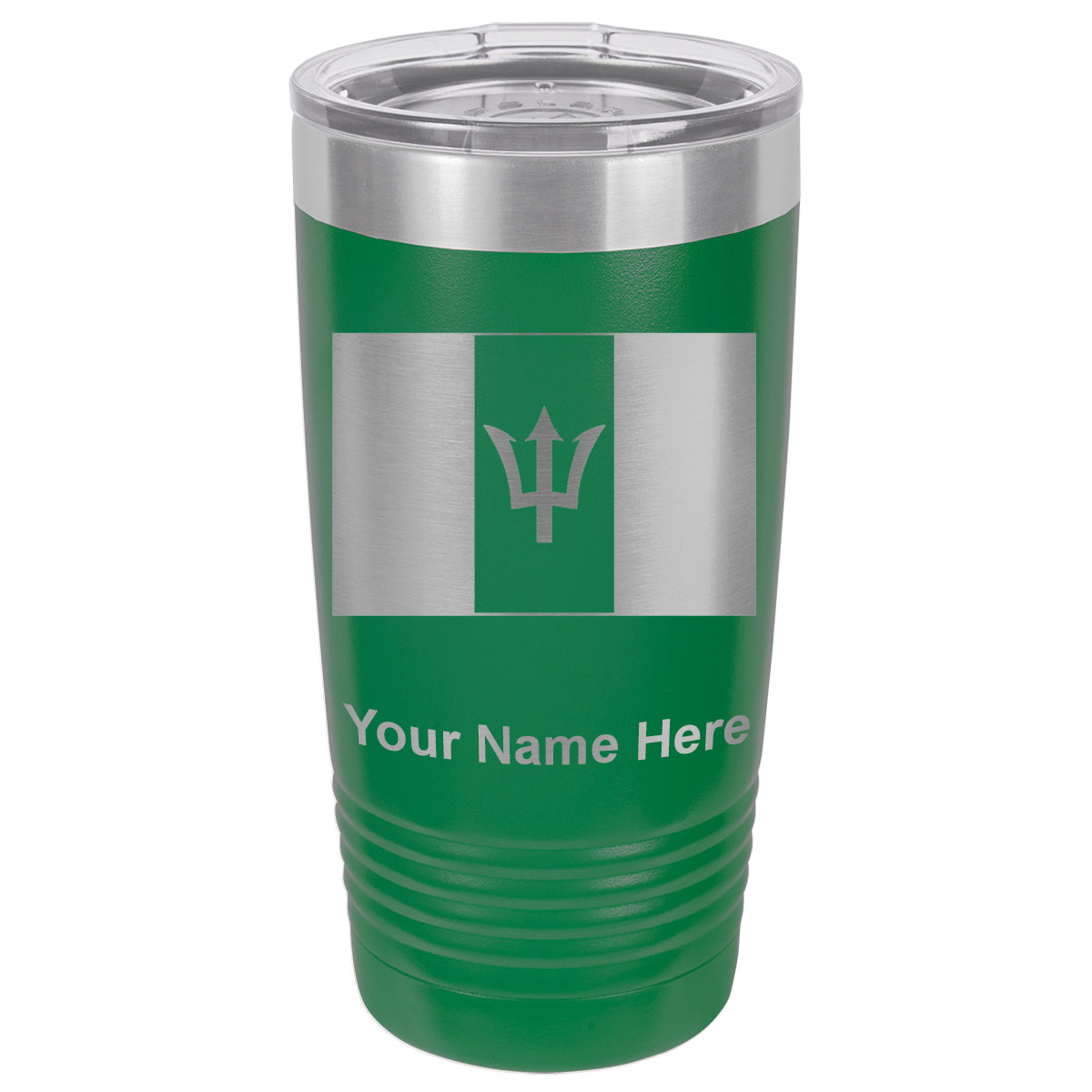 20oz Vacuum Insulated Tumbler Mug, Flag of Barbados, Personalized Engraving Included