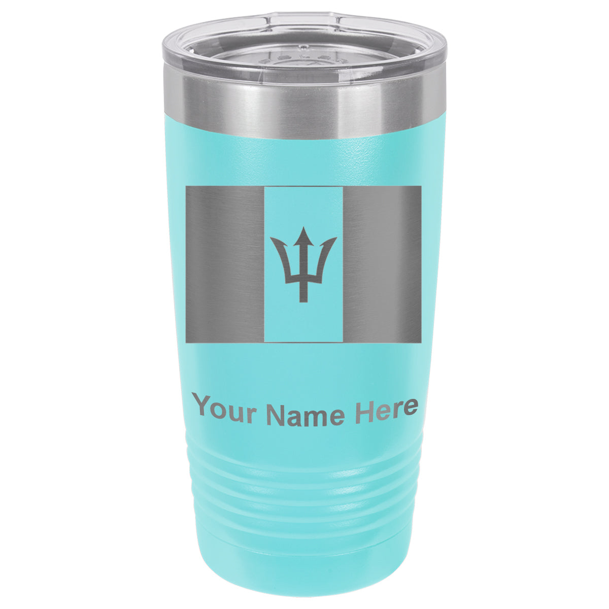 20oz Vacuum Insulated Tumbler Mug, Flag of Barbados, Personalized Engraving Included