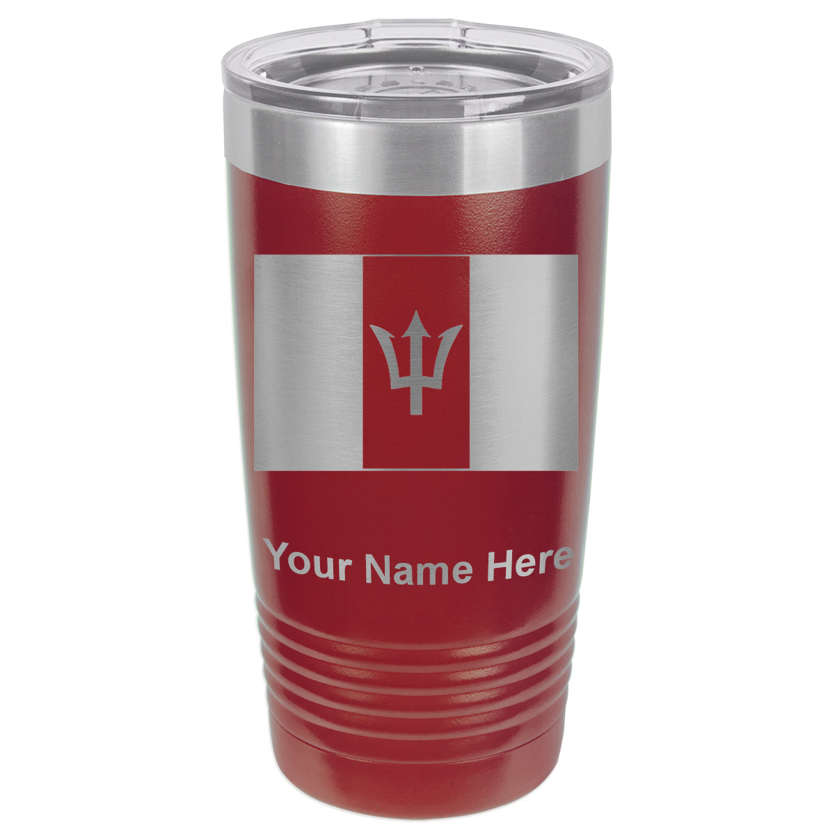 20oz Vacuum Insulated Tumbler Mug, Flag of Barbados, Personalized Engraving Included