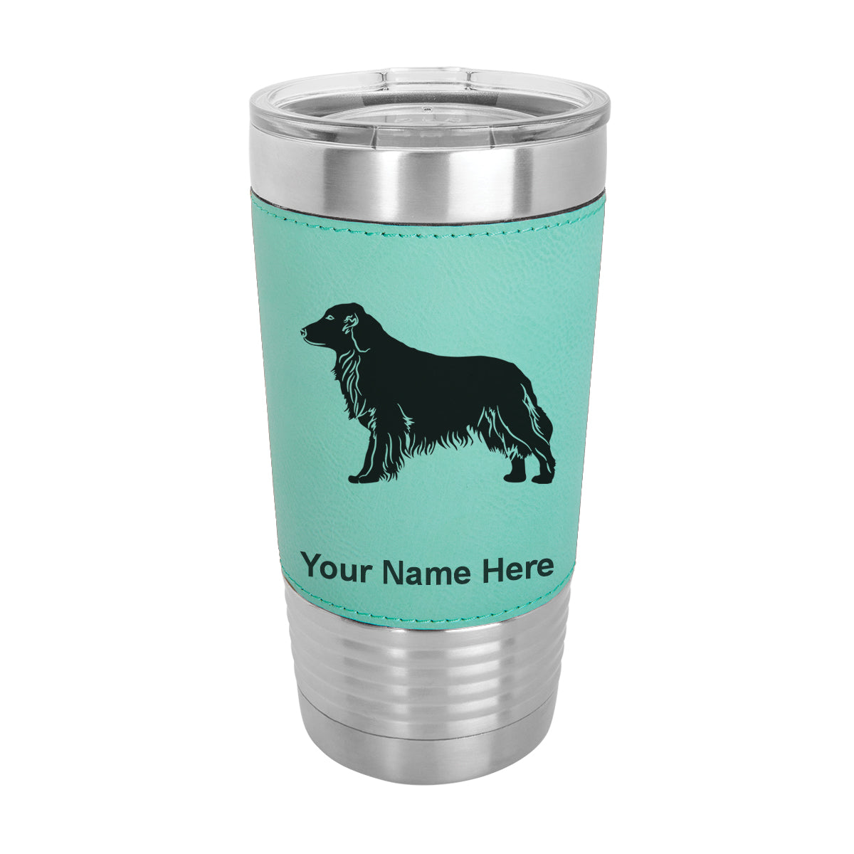 20oz Faux Leather Tumbler Mug, Golden Retriever Dog, Personalized Engraving Included - LaserGram Custom Engraved Gifts