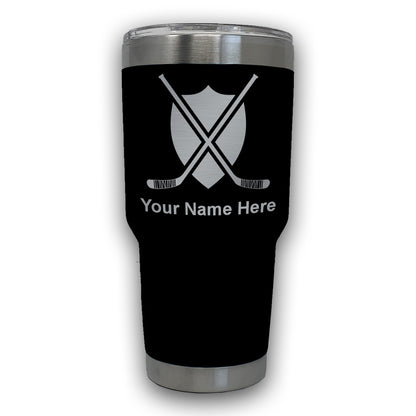 LaserGram 30oz Tumbler Mug, Hockey Sticks, Personalized Engraving Included