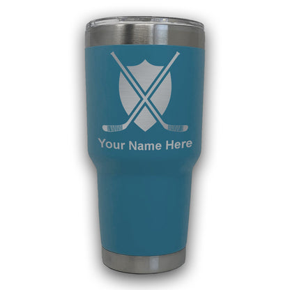 LaserGram 30oz Tumbler Mug, Hockey Sticks, Personalized Engraving Included