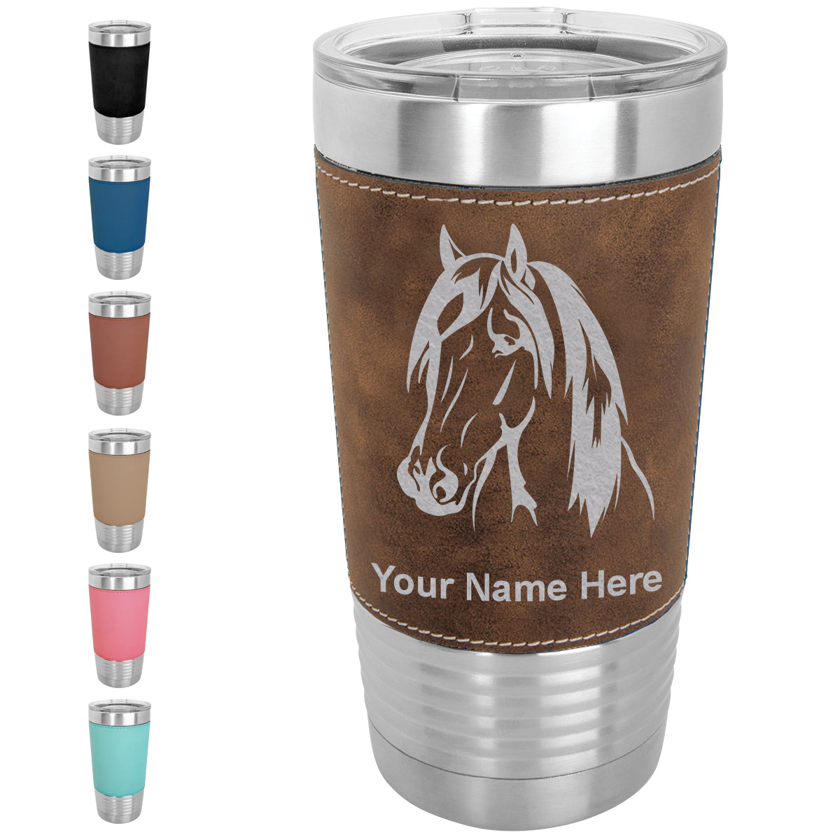 20oz Vacuum Insulated Tumbler Mug, Horse Cowgirl Heart
