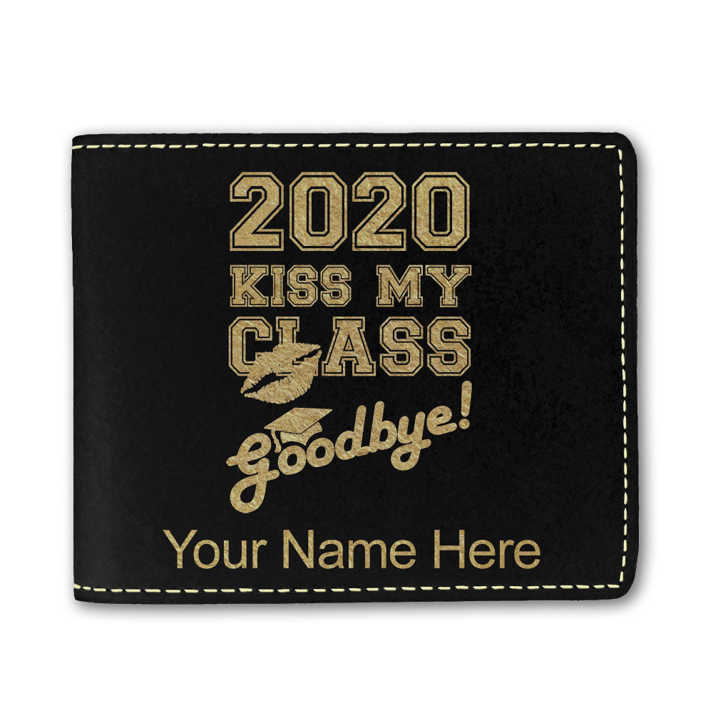 Faux Leather Bi-Fold Wallet, Kiss My Class Goodbye 2020, 2021, 2022, 2023, 2024, 2025, Personalized Engraving Included