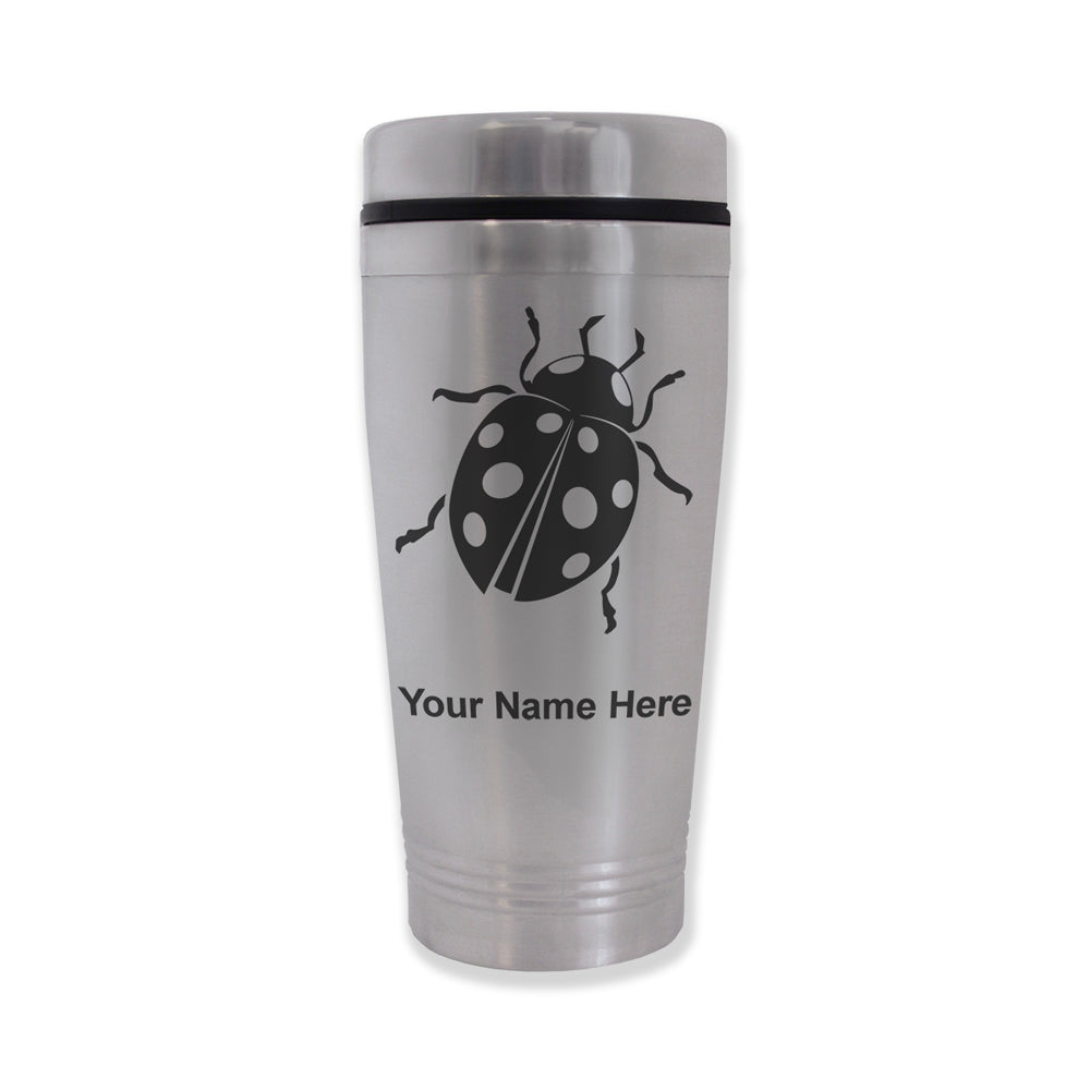 Commuter Travel Mug, Ladybug, Personalized Engraving Included