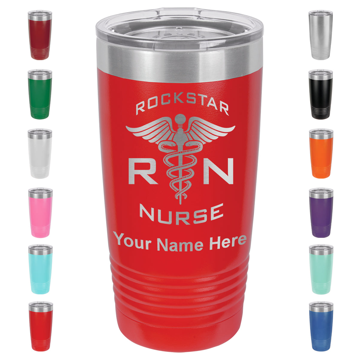 Registered Nurse - Engraved Personalized Tumbler With Name, Stainless Cup,  Nurse Gift