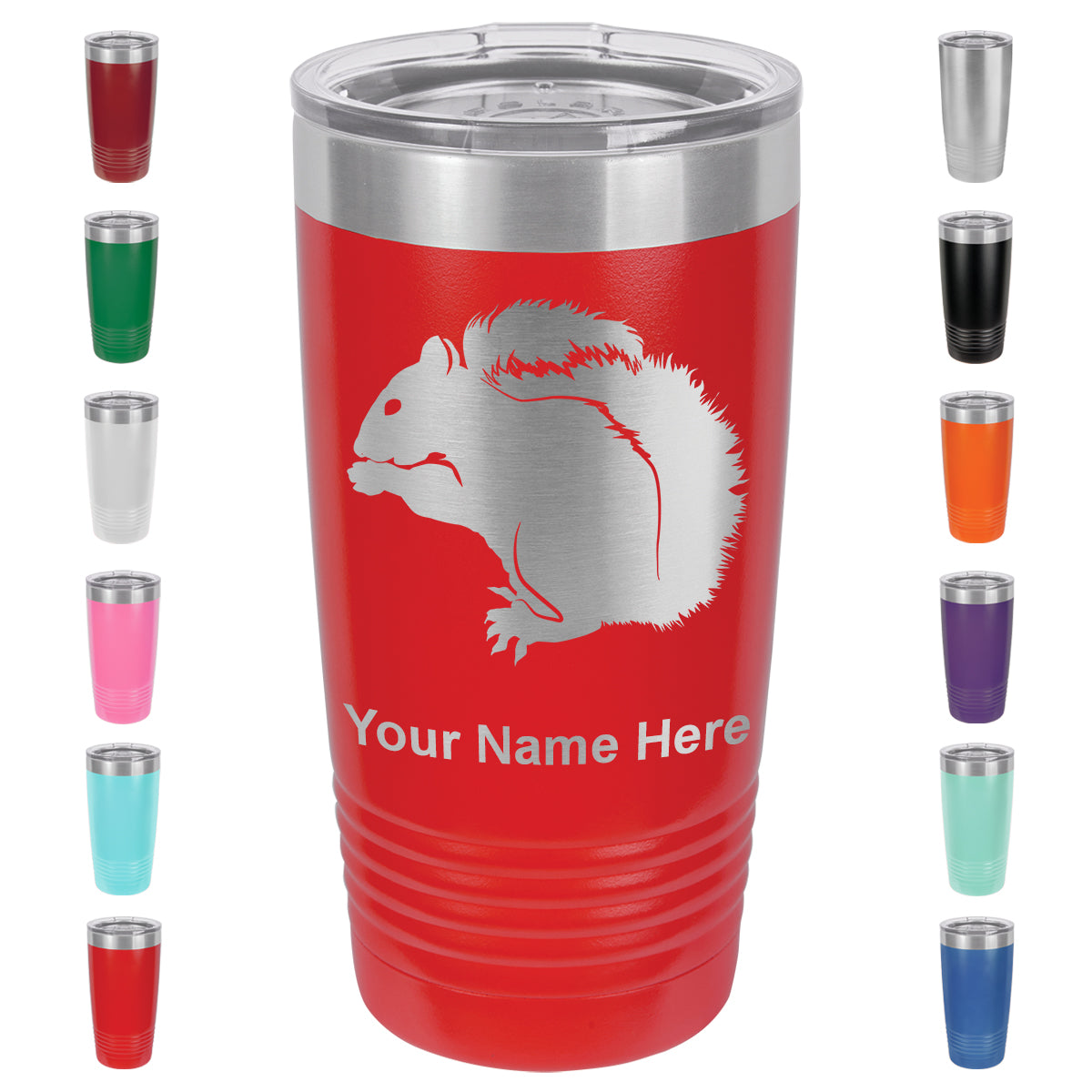 20oz Vacuum Insulated Tumbler Mug, Squirrel, Personalized Engraving Included