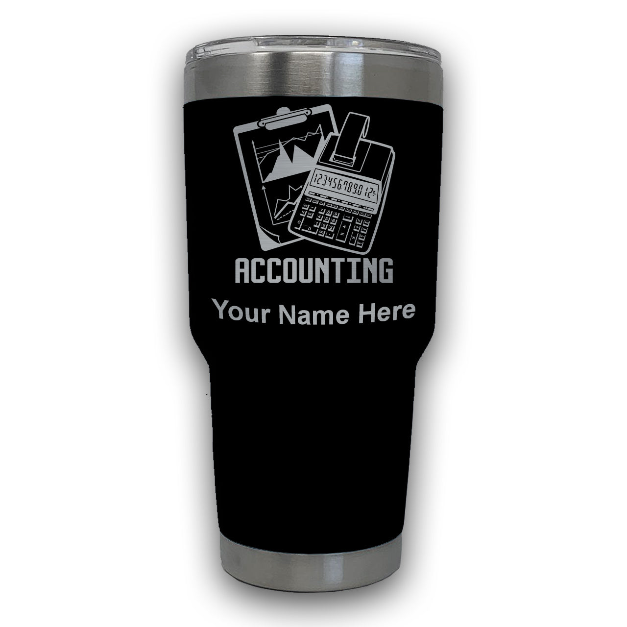 LaserGram 30oz Tumbler Mug, Accounting, Personalized Engraving Included