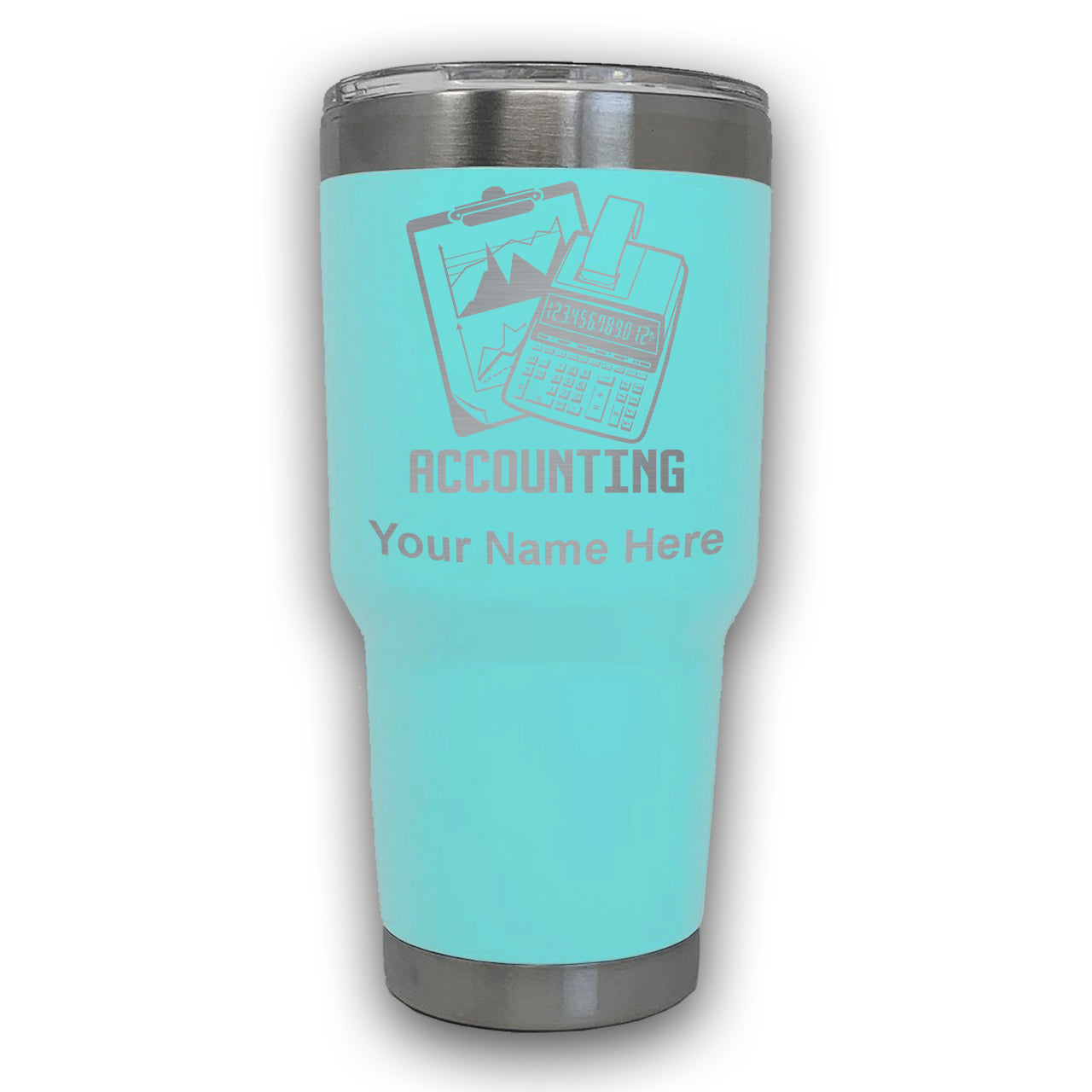 LaserGram 30oz Tumbler Mug, Accounting, Personalized Engraving Included