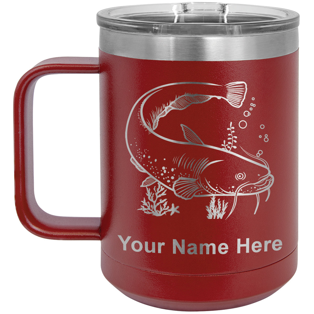 15oz Vacuum Insulated Coffee Mug, Catfish, Personalized Engraving Included