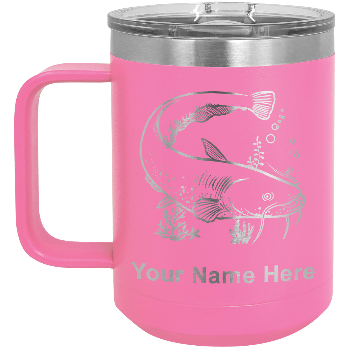 15oz Vacuum Insulated Coffee Mug, Catfish, Personalized Engraving Included