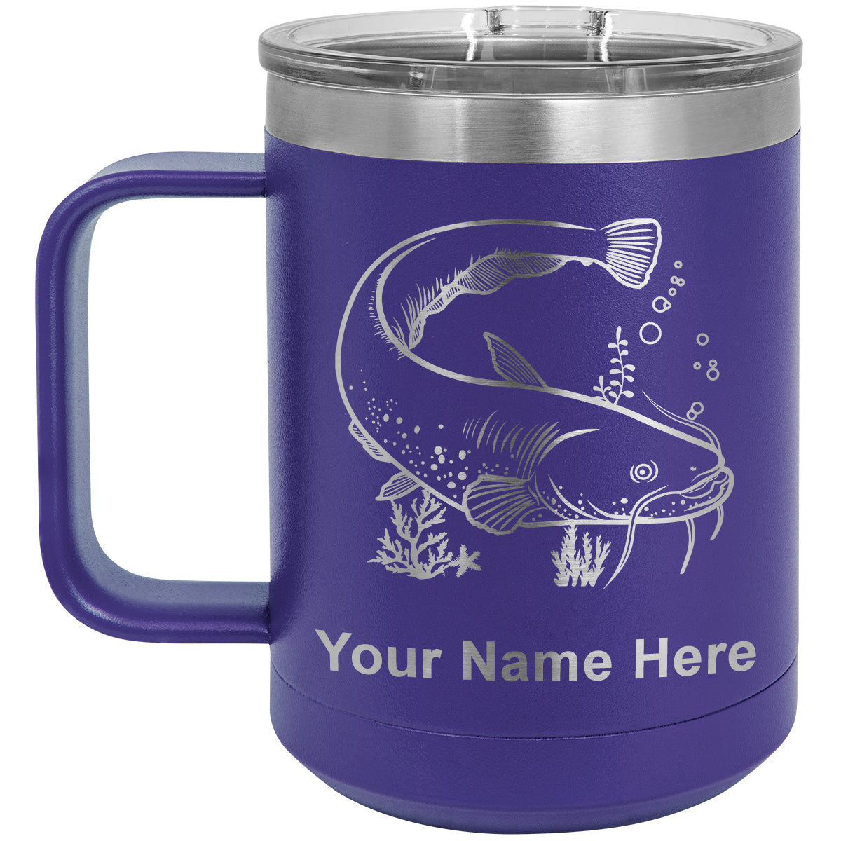 15oz Vacuum Insulated Coffee Mug, Catfish, Personalized Engraving Included