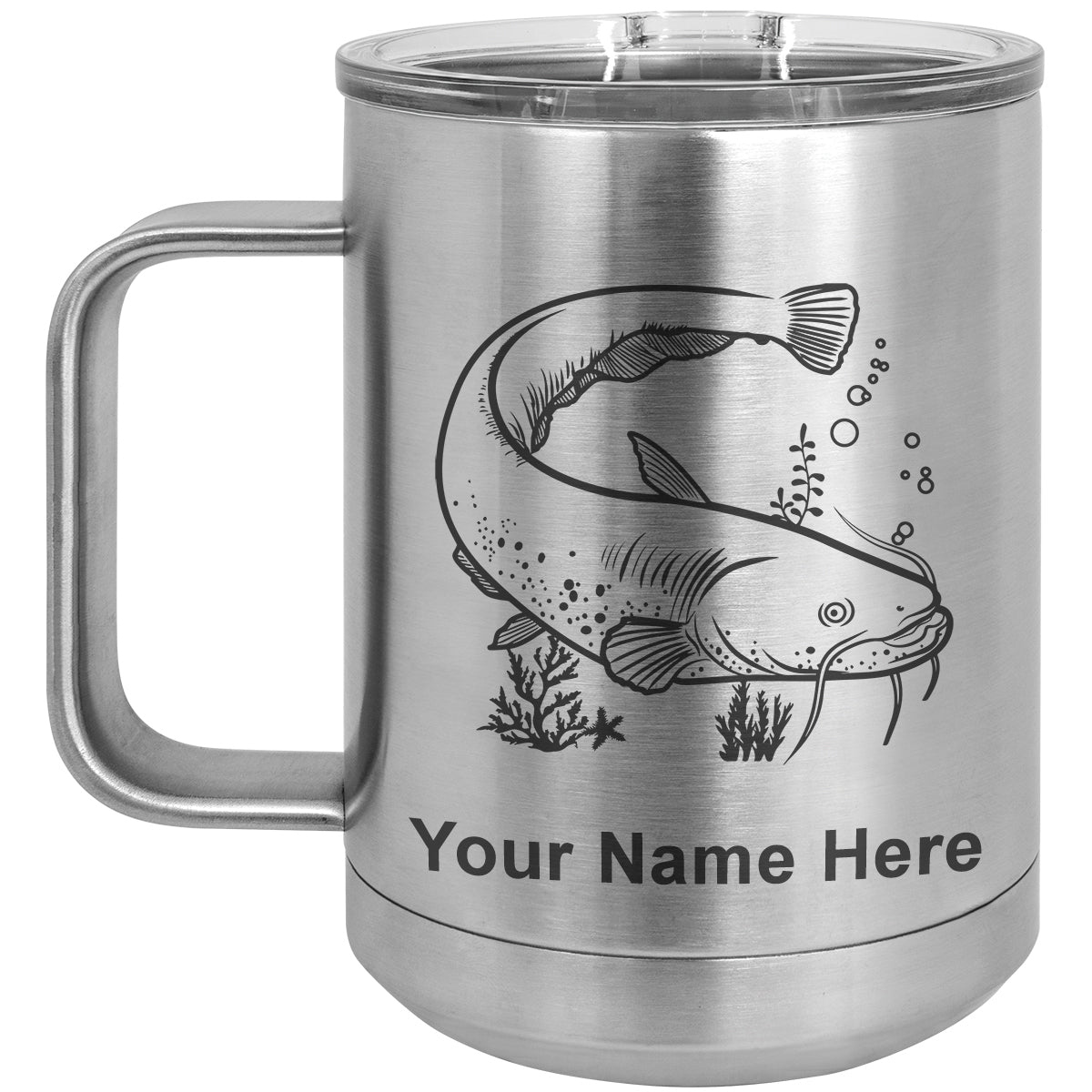 15oz Vacuum Insulated Coffee Mug, Catfish, Personalized Engraving Included