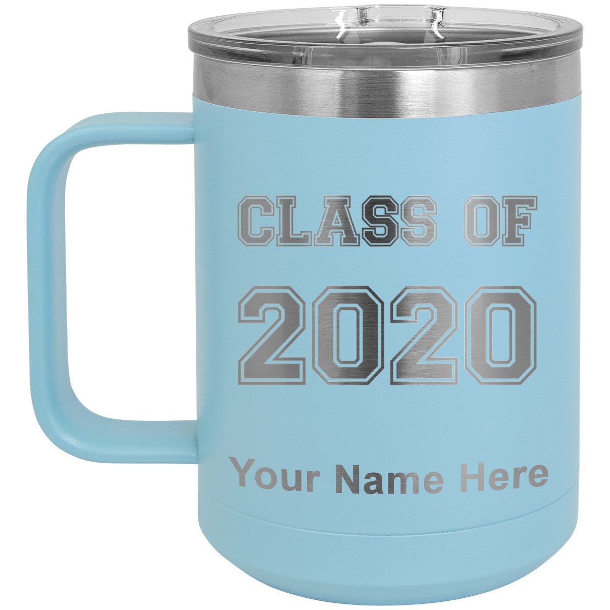 15oz Vacuum Insulated Coffee Mug, Class of 2020, 2021, 2022, 2023 2024, 2025, Personalized Engraving Included