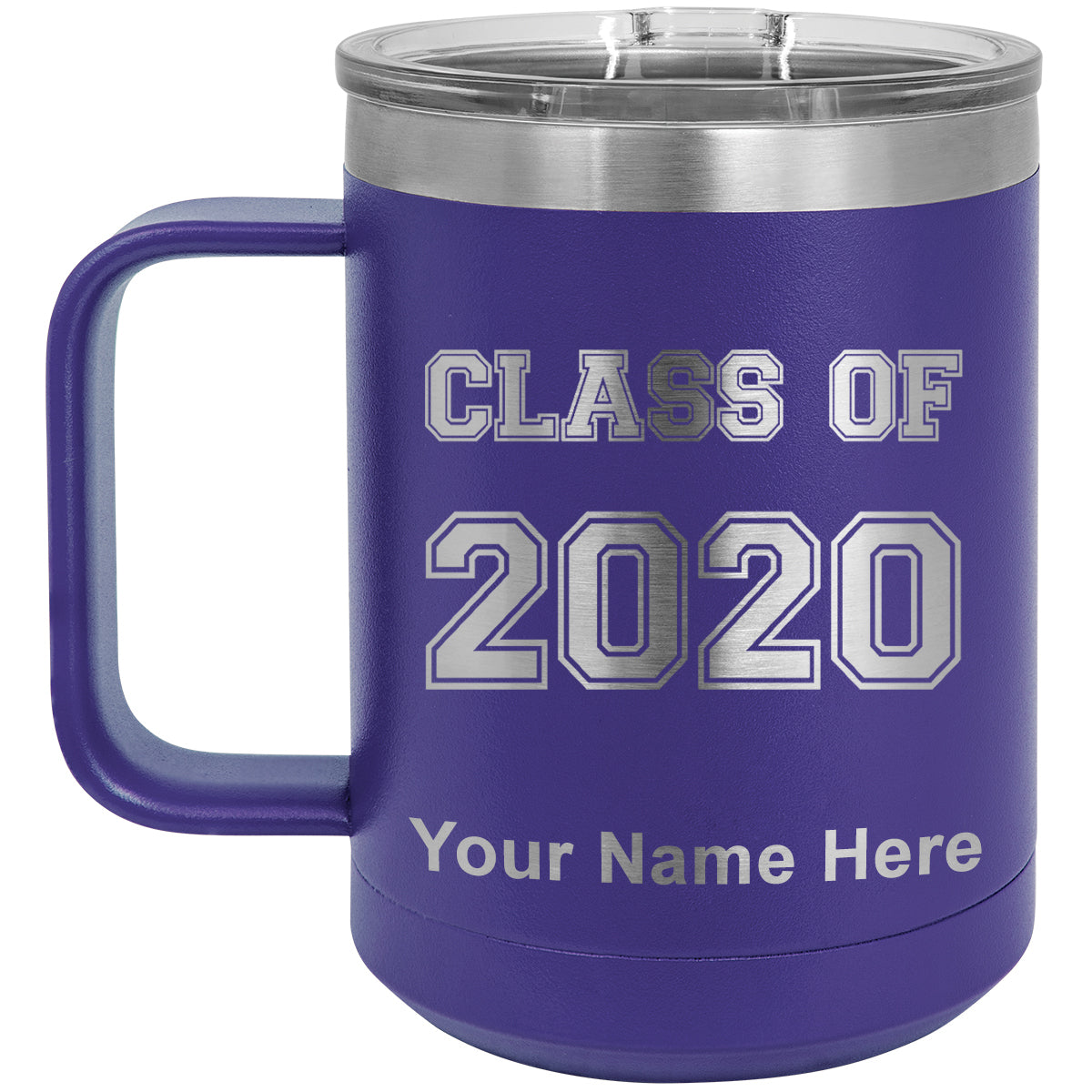 15oz Vacuum Insulated Coffee Mug, Class of 2020, 2021, 2022, 2023 2024, 2025, Personalized Engraving Included