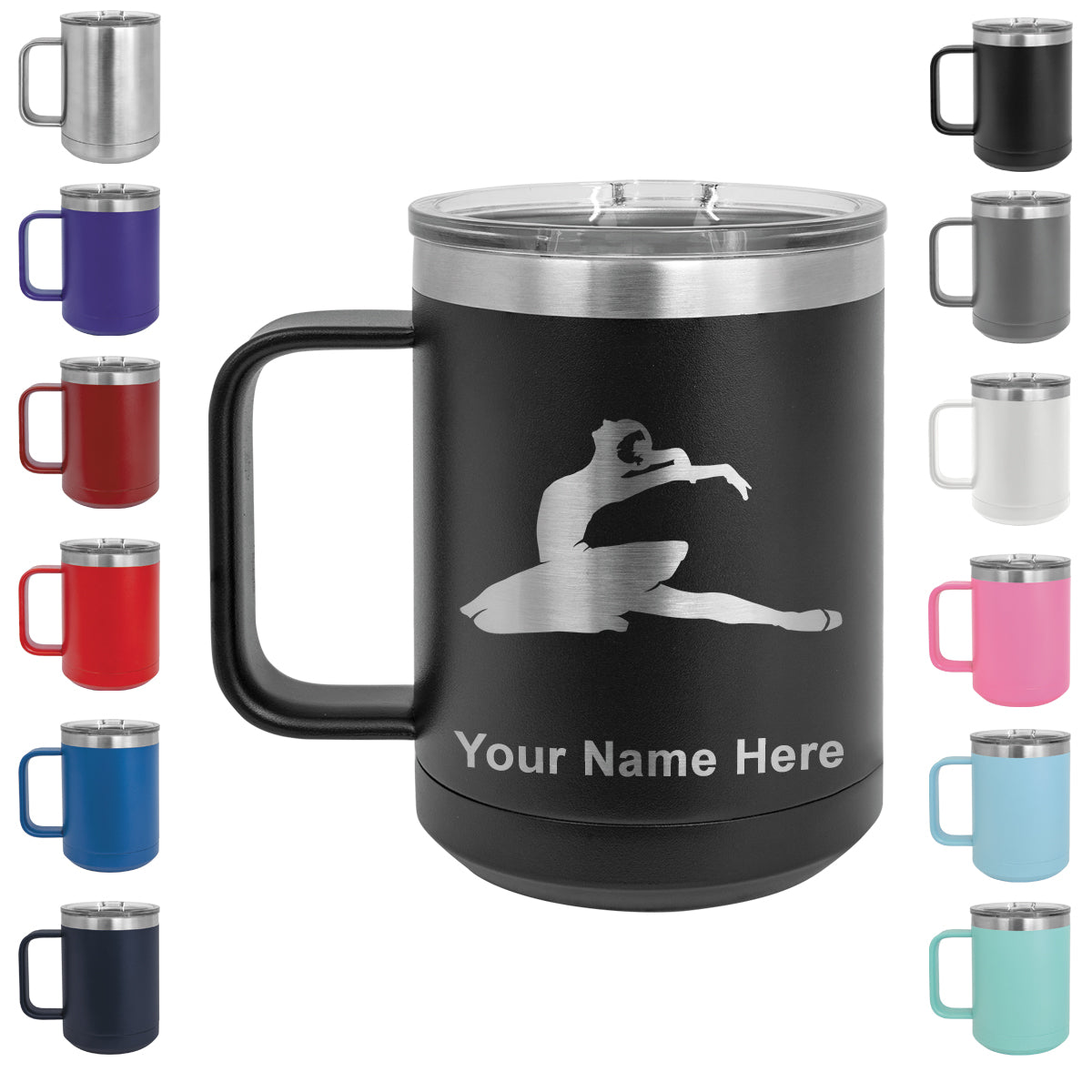 15oz Vacuum Insulated Coffee Mug, Dancer, Personalized Engraving Included