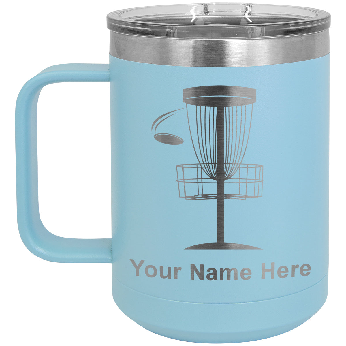15oz Vacuum Insulated Coffee Mug, Disc Golf, Personalized Engraving Included