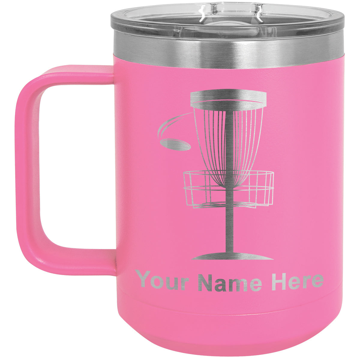 15oz Vacuum Insulated Coffee Mug, Disc Golf, Personalized Engraving Included