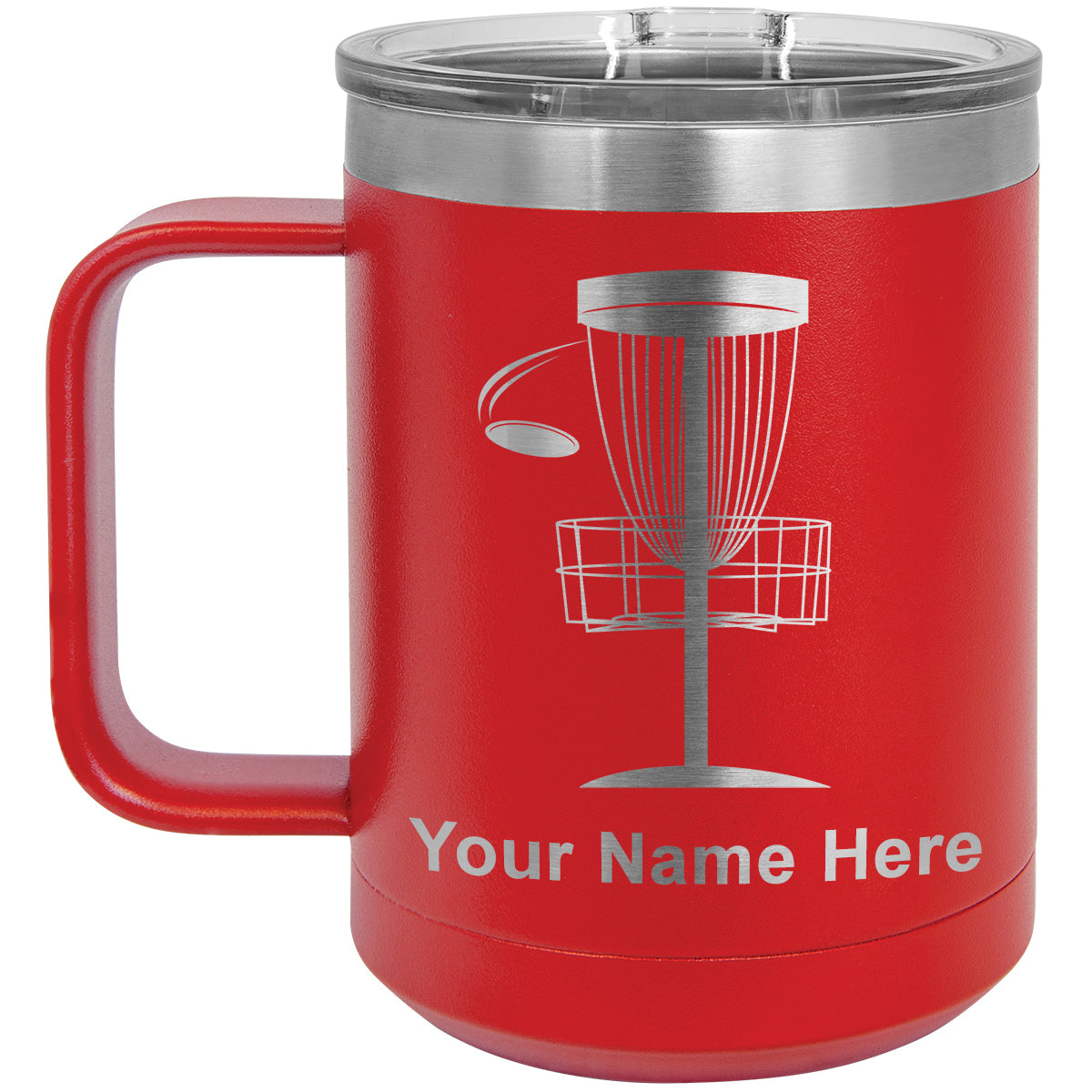 15oz Vacuum Insulated Coffee Mug, Disc Golf, Personalized Engraving Included