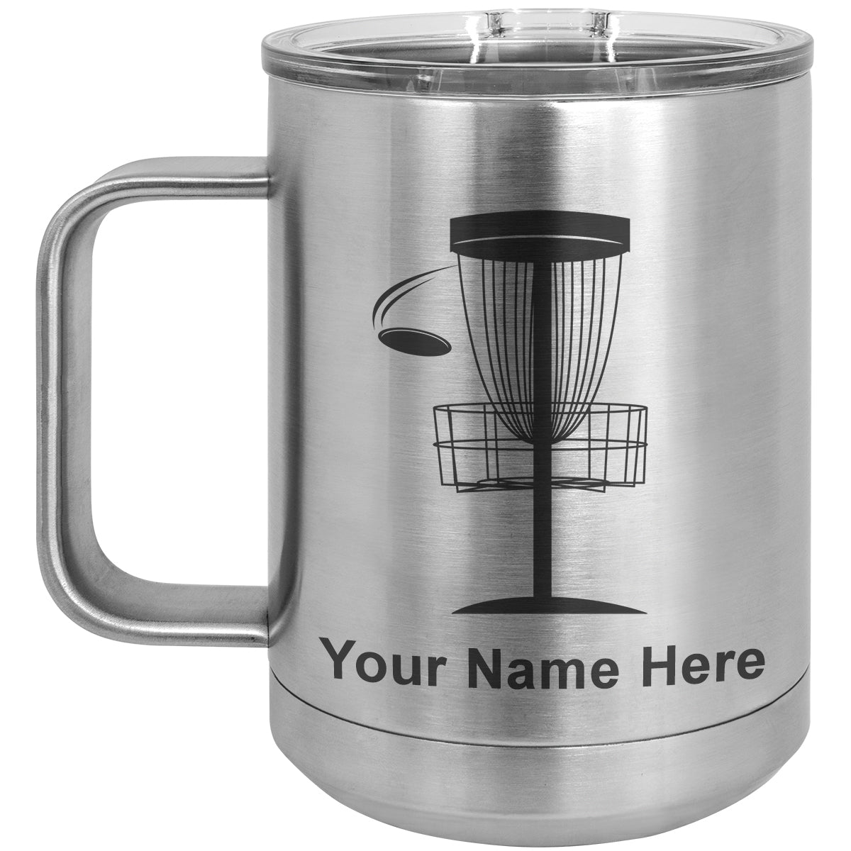 15oz Vacuum Insulated Coffee Mug, Disc Golf, Personalized Engraving Included