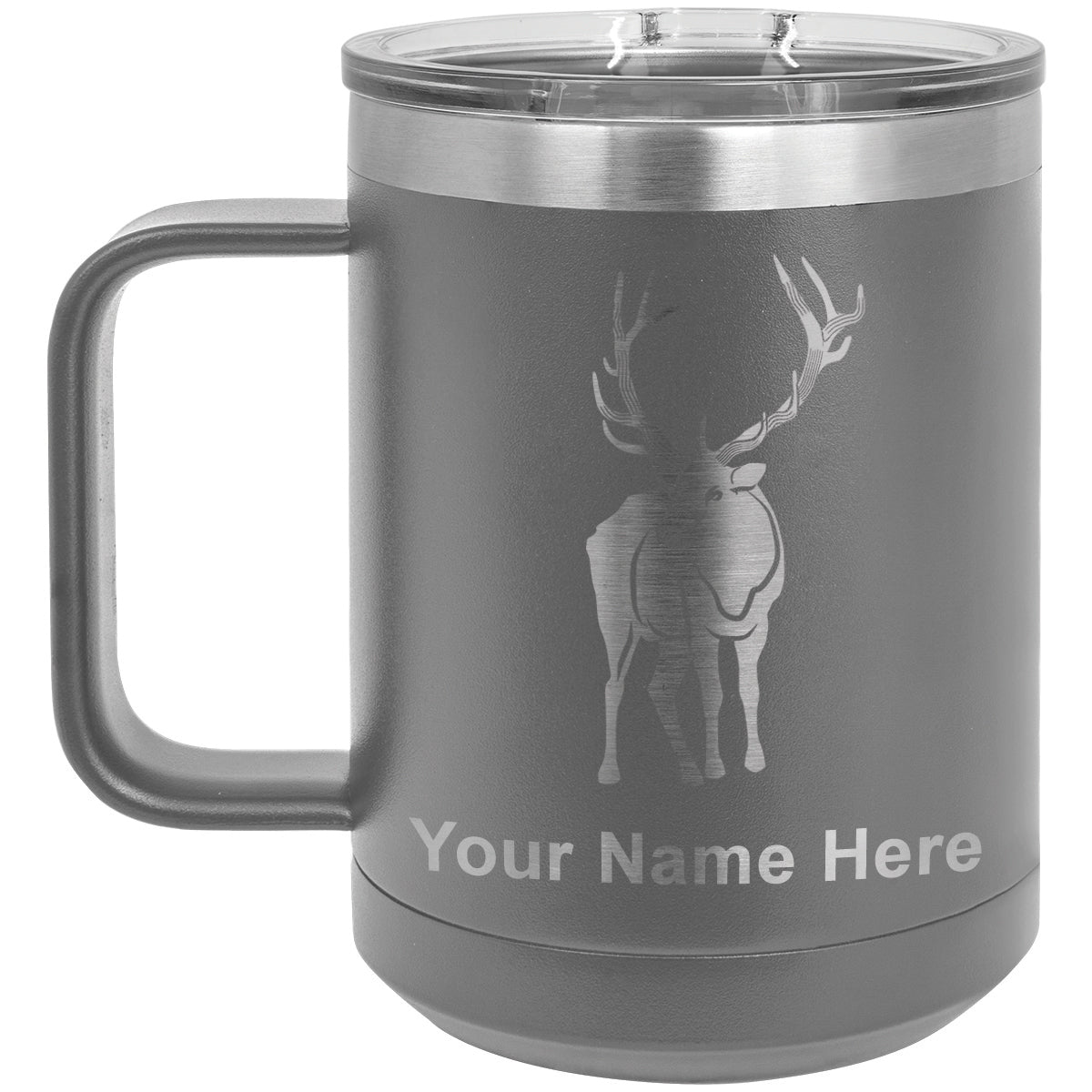 15oz Vacuum Insulated Coffee Mug, Elk, Personalized Engraving Included