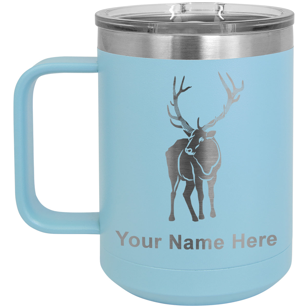 15oz Vacuum Insulated Coffee Mug, Elk, Personalized Engraving Included