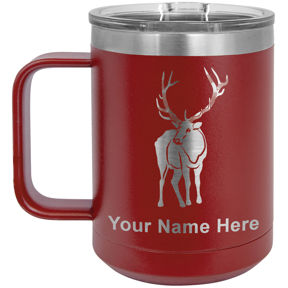 15oz Vacuum Insulated Coffee Mug, Elk, Personalized Engraving Included