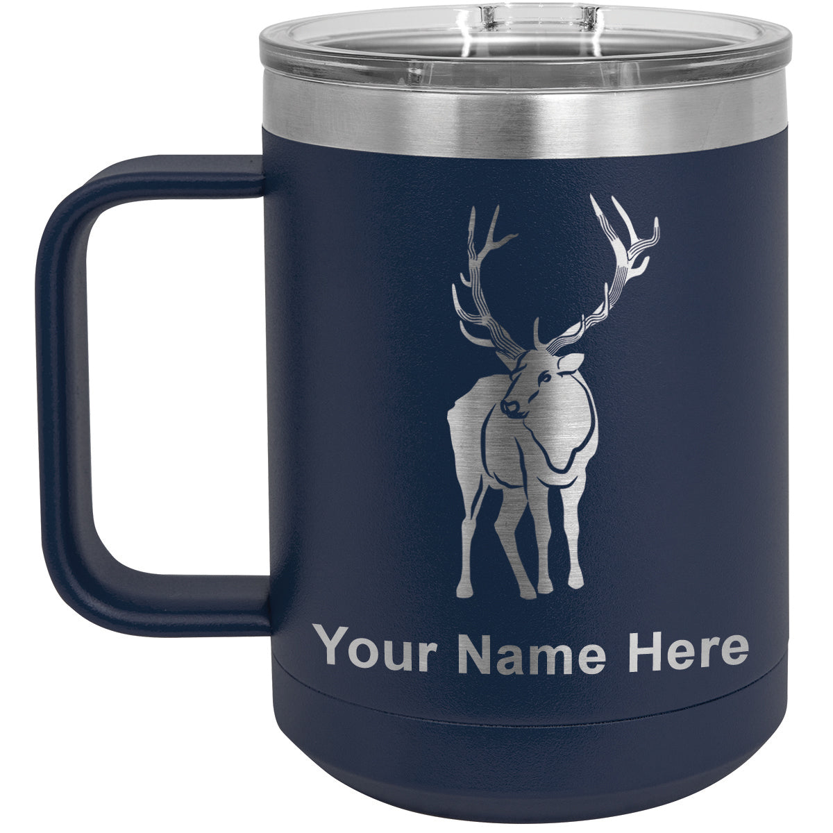 15oz Vacuum Insulated Coffee Mug, Elk, Personalized Engraving Included