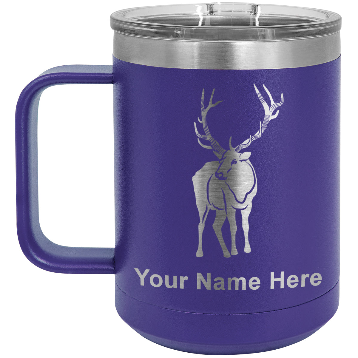 15oz Vacuum Insulated Coffee Mug, Elk, Personalized Engraving Included